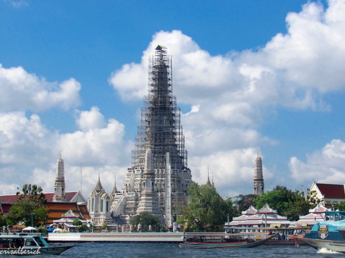 Wat arun Bangkok, desde el río Chao Phraya