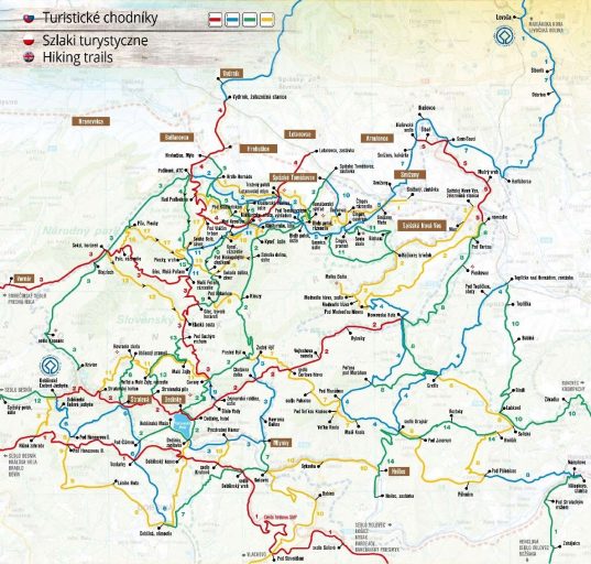 Mapa rutas Slovensky raj