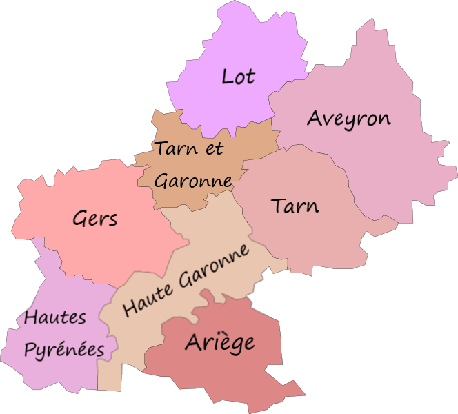 mapa midi pyrenees