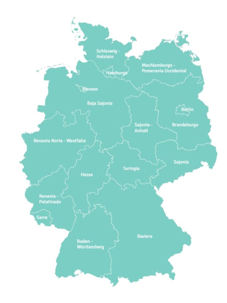mapa estados alemania donde viajar