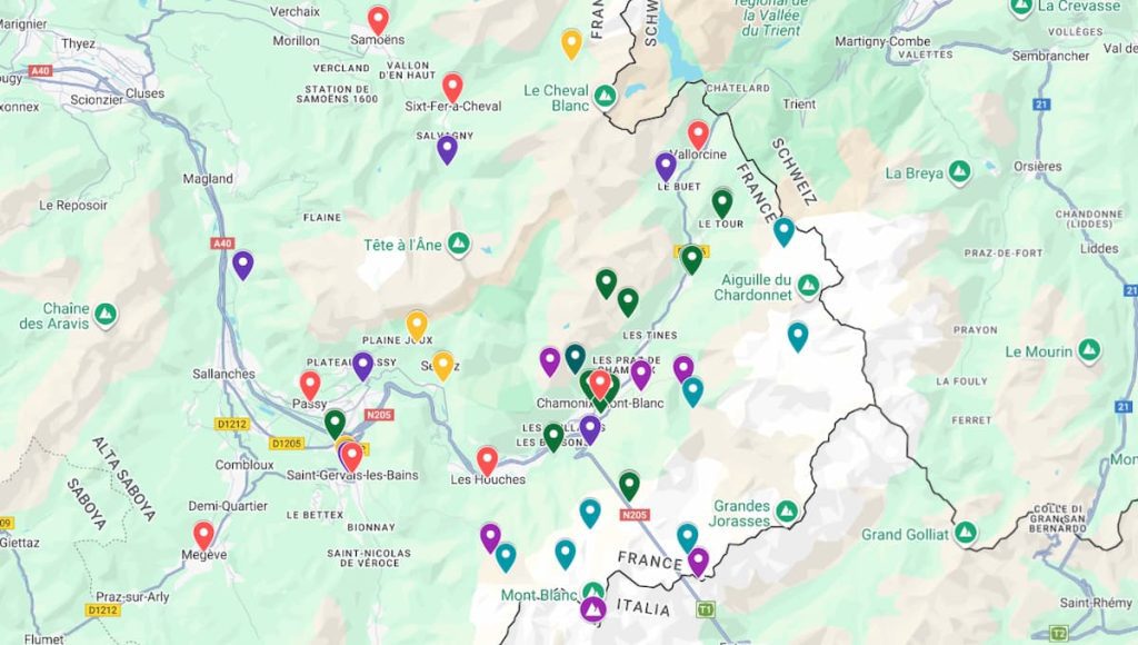 mapa que ver en chamonix guia de viaje