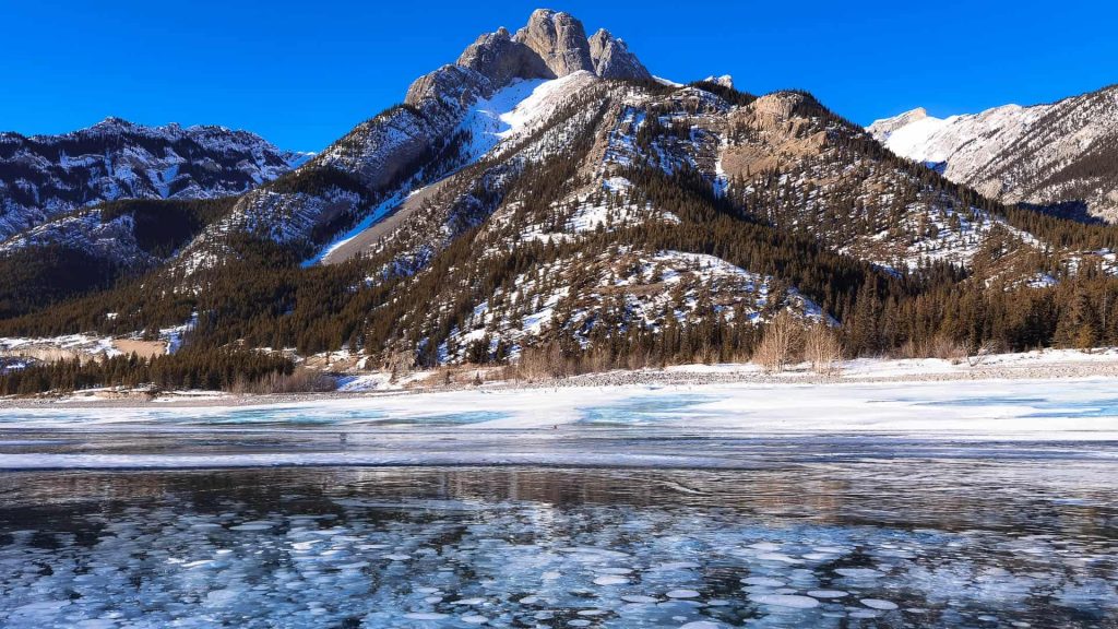 burbujas congeladas lago abraham canada