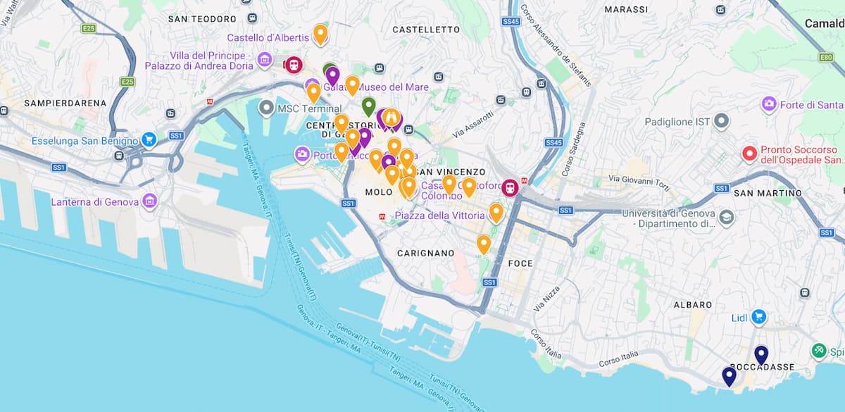que ver en genova 2 dias mapa