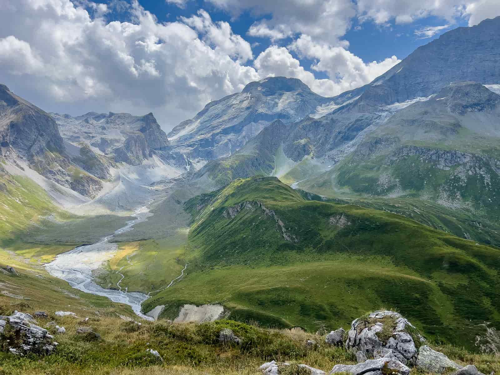 vistas glacar grand motte valle de champagny, vanoise